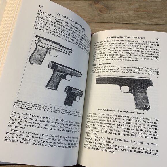 TEXTBOOK OF PISTOLS AND REVOLVERS by HATCHER Leather NRA Gun Book 22K Gold Edges - Picture 8 of 10
